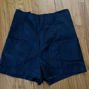 Unique vintage navy blue high waisted shorts